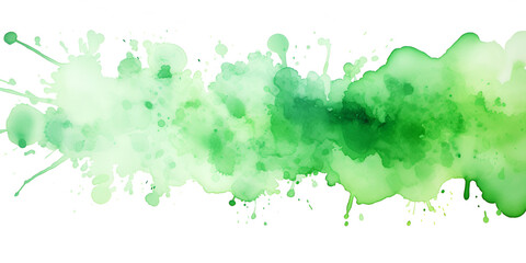Green watercolor spot splash on white background