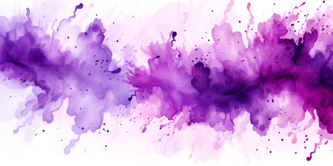 Purple watercolor spot splash on white background