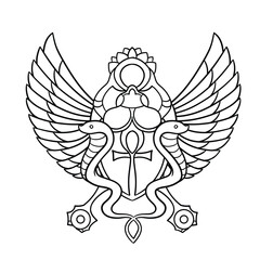 Pharaonic wings Egyptian and Khepri VECTOR