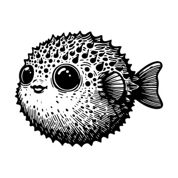 recommend clip art: cute puffer fish sketch