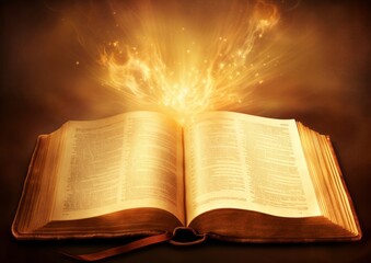 Fototapeta premium An open book emitting a radiant glow
