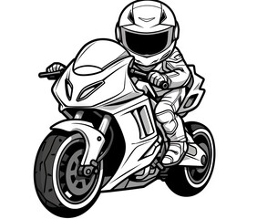  a person riding a motorcycle with a helmet on and a helmet on.  generative ai
