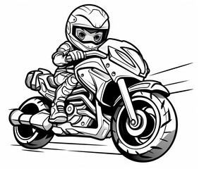 a person riding a motorcycle with a helmet and goggles.  generative ai