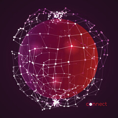 Digital plexus of glowing lines and dots. Futuristic digital background for Science and technology
