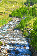 Die Passer, Fluss in Südtirol unter dem Timmelsjoch (Italien) 