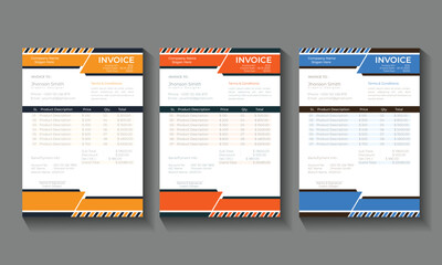 Invoice bill design template. Bill form business invoice and Office bill Design	
