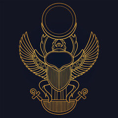  Pharaonic wings Egyptian and Khepri VECTOR