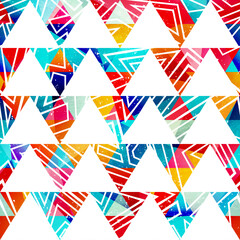 Colored triangle seamless pattern