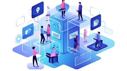 Onboarding new employee process illustration