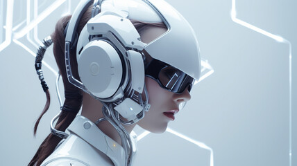 Robot woman background. 