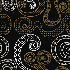 Vintage curve pattern with grunge effect