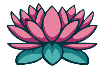 Lotus flower illustration with outline