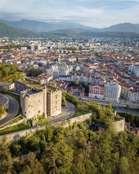 Aerial view of the Grenoble metropolitan area from the Maison-Forte du Rabot