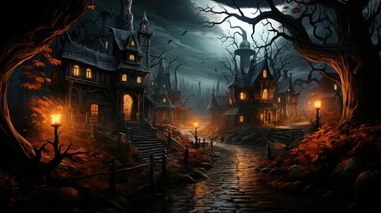 Obraz premium Halloween night scary scene