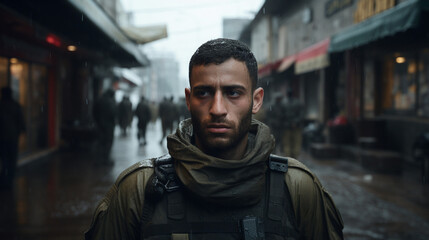 Guardians of Homeland: Proud Israeli Soldier, Generative AI - obrazy, fototapety, plakaty