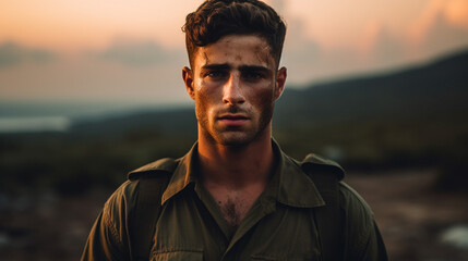 Strength in Service: Portrait of a Dedicated IDF Soldier, Generative AI - obrazy, fototapety, plakaty