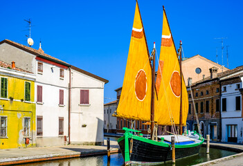 famous old town of comacchio in italy