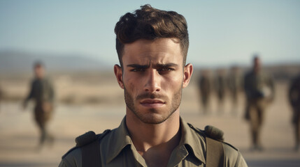 Proud Defender: Israeli Soldier in Uniform, Generative AI - obrazy, fototapety, plakaty