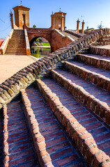 famous old town of comacchio in italy