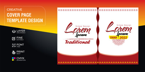 Traditional cover page design template file cover design, brochure cover sri lankan culture 