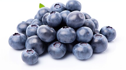 A pile of blueberries on a white surface