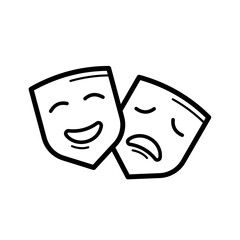 theater, theatrical masks - vector icon	