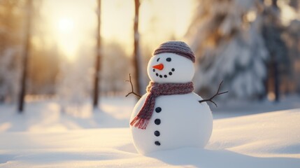 Obraz premium snowman in the snow