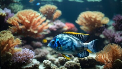 Fototapeta na wymiar photo sea tropical aquarium coral fish. Ai Generated