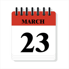 March 23 calendar date design