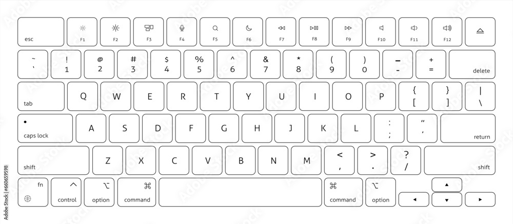 Aufkleber Vector modern computer keyboard background. technology. vector 10 eps.