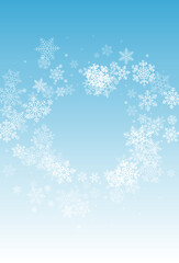 Silver Snowflake Vector Blue Background. Holiday