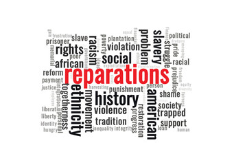Illustration in the form of a cloud of words related to Reparations
