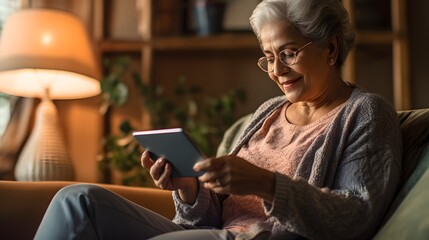 Latina women with tablet