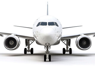 Passenger airplane on white background