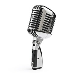 Fototapeta premium retro style microphone on white background