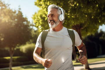 Senior man working out for good health