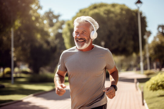 Senior man working out for good health