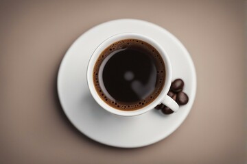 Italian espresso from the top isolated on a transparent background