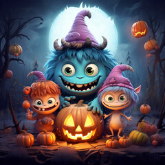 "Adorable Halloween Horrors: Cute Monsters Take Center Stage!"