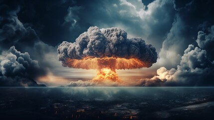 mushroom cloud created after the bomb