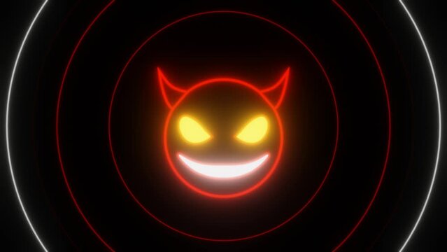 Halloween neon devil flash vj loop animation