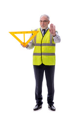 Old foreman isolated on white