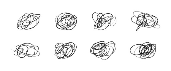 Scribble mind, brain fog. Rougn, hand drawn with pencil mess. (Full Vector)