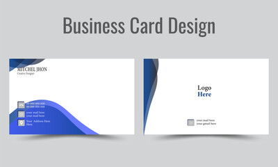 Professional vector design modern business card with company logo, Visiting card for business and personal use.