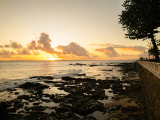 Obraz premium Sunset view on the edge of Barra in Salvador Bahia Brazil