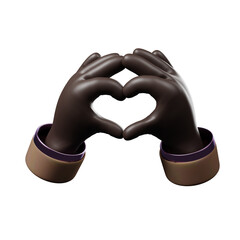 Hand of realistic 3d design in cartoon style. Transparent PNG