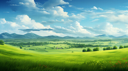 Obraz premium natural scenic panorama green field