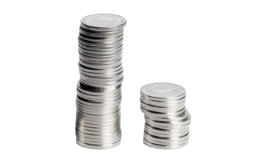 Torre de monedas. Monedas apiladas en torre. Concepto de crecimiento capitalismo y economía.