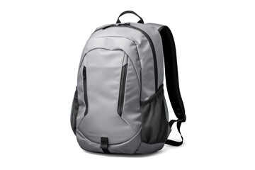 Naklejka premium grey sports backpack, png file of isolated cutout object with shadow on transparent background.