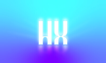 glowing letters initials reflections rays of light turquoise background